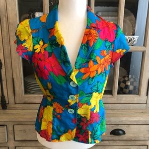 Vintage Nanette Lepore Silk Floral Button Up Top